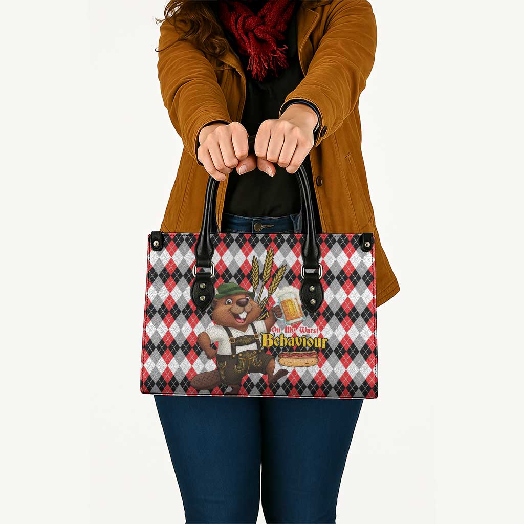 Oktoberfest Beaver Leather Bag On My Wurst Behaviour - Wonder Print Shop