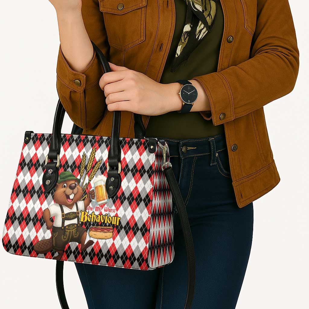 Oktoberfest Beaver Leather Bag On My Wurst Behaviour - Wonder Print Shop