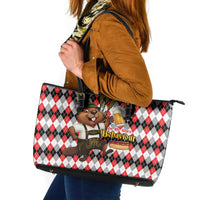 Oktoberfest Beaver Leather Tote Bag On My Wurst Behaviour - Wonder Print Shop
