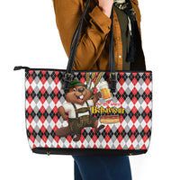 Oktoberfest Beaver Leather Tote Bag On My Wurst Behaviour - Wonder Print Shop