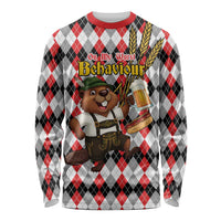 Oktoberfest Beaver Long Sleeve Shirt On My Wurst Behaviour - Wonder Print Shop