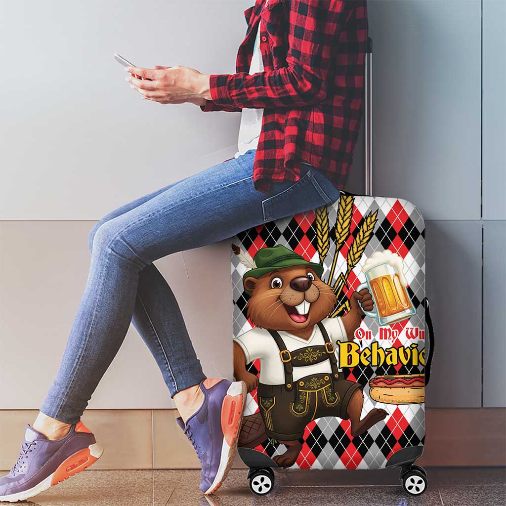 Oktoberfest Beaver Luggage Cover On My Wurst Behaviour - Wonder Print Shop