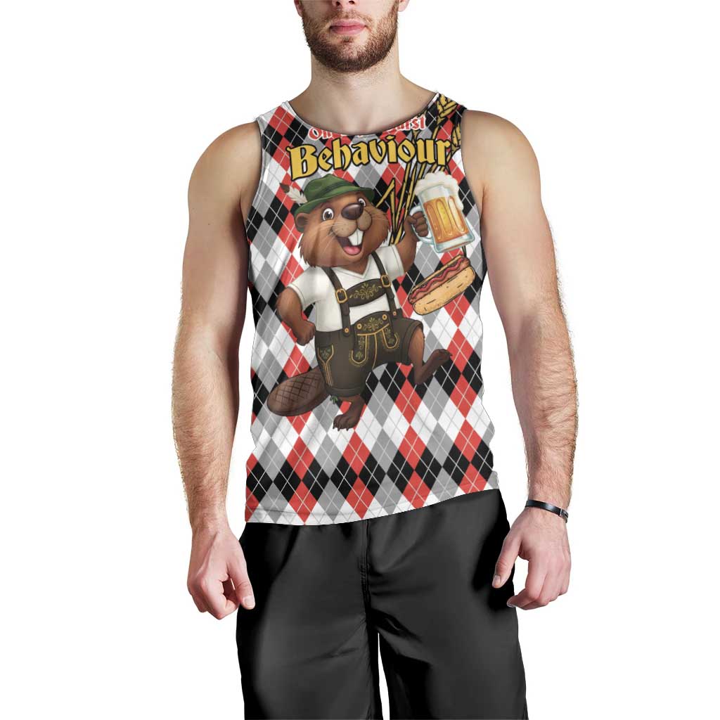 Oktoberfest Beaver Men Tank Top On My Wurst Behaviour - Wonder Print Shop