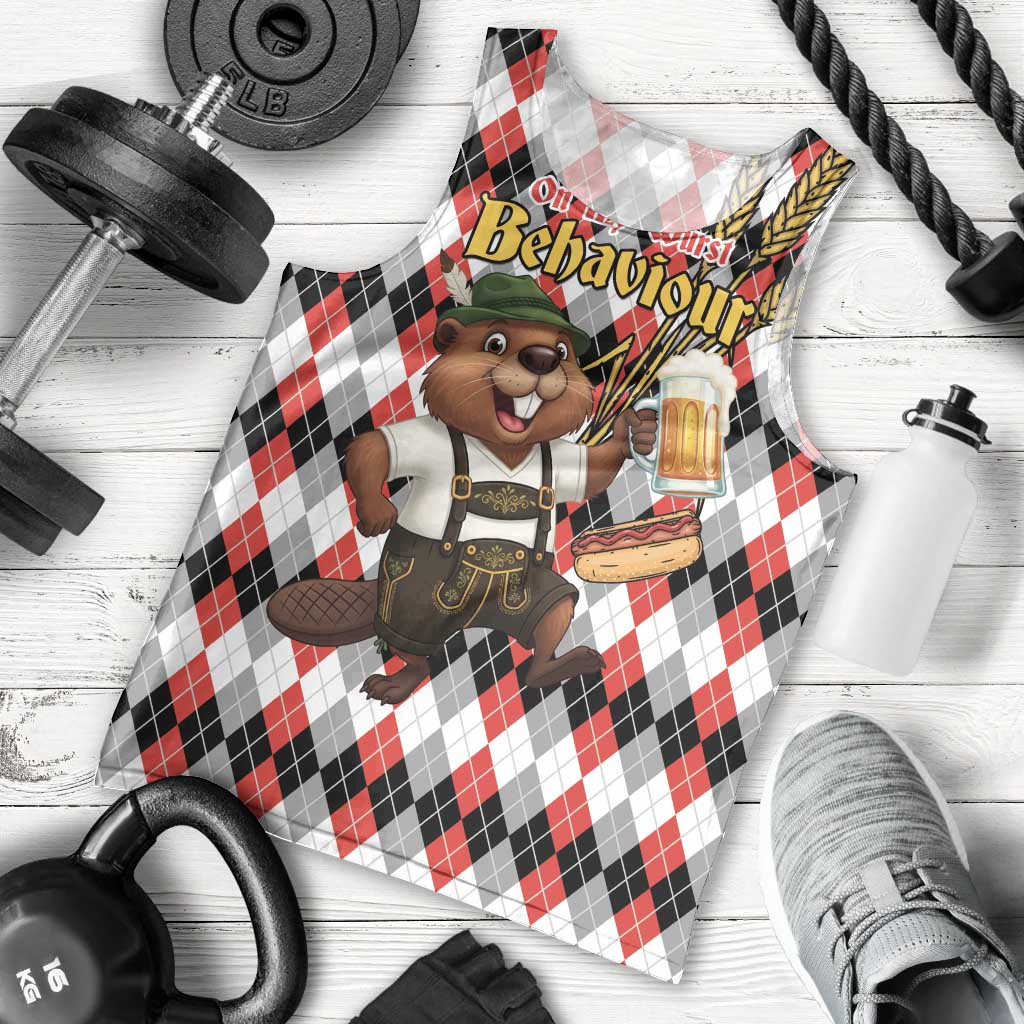 Oktoberfest Beaver Men Tank Top On My Wurst Behaviour - Wonder Print Shop