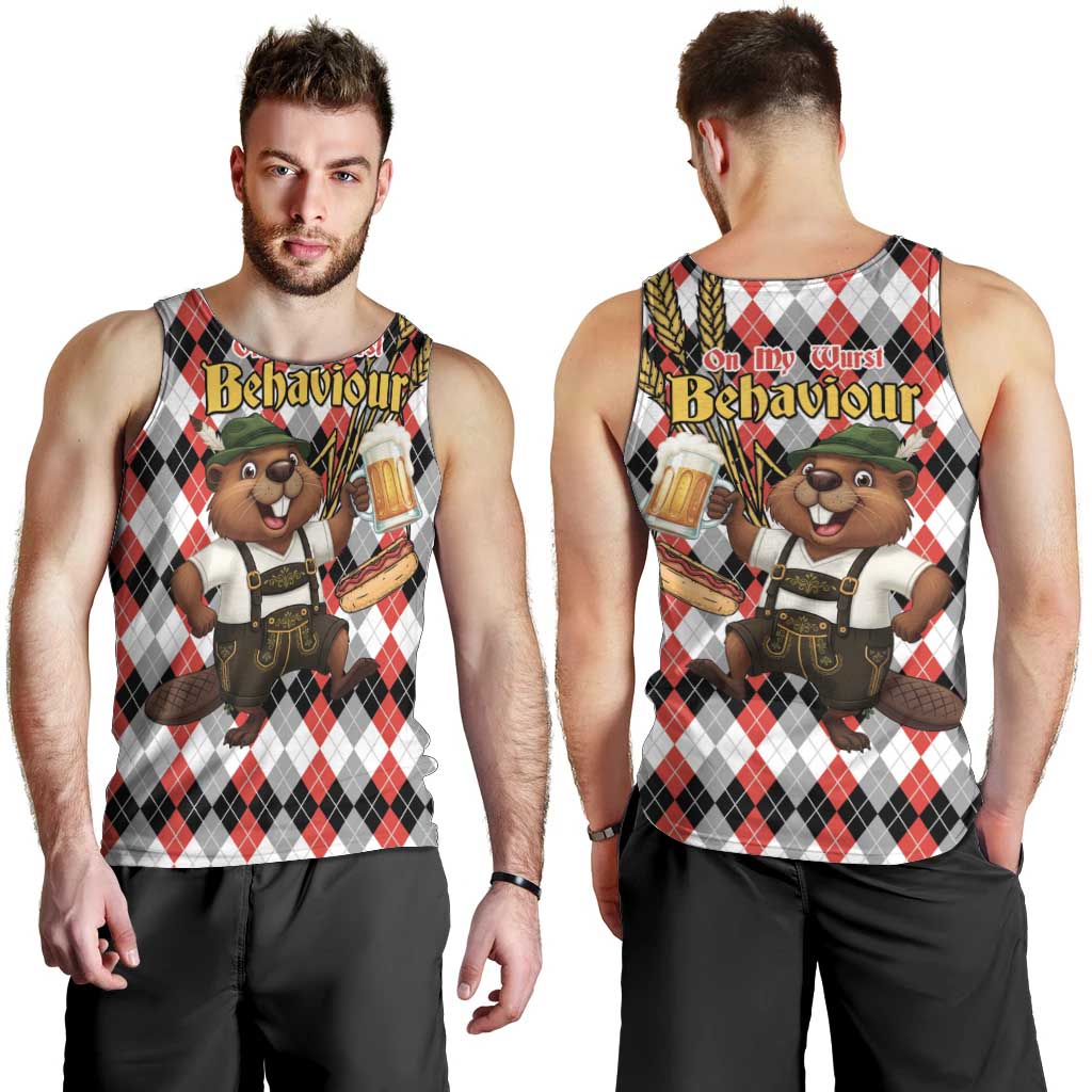 Oktoberfest Beaver Men Tank Top On My Wurst Behaviour - Wonder Print Shop