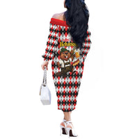 Oktoberfest Beaver Off The Shoulder Long Sleeve Dress On My Wurst Behaviour - Wonder Print Shop