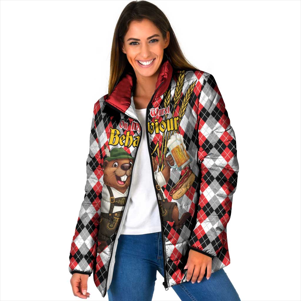 Oktoberfest Beaver Padded Jacket On My Wurst Behaviour - Wonder Print Shop