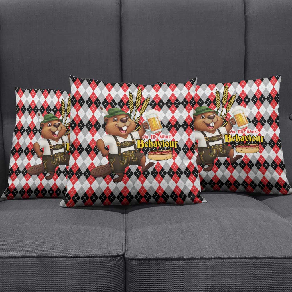 Oktoberfest Beaver Pillow Cover On My Wurst Behaviour - Wonder Print Shop