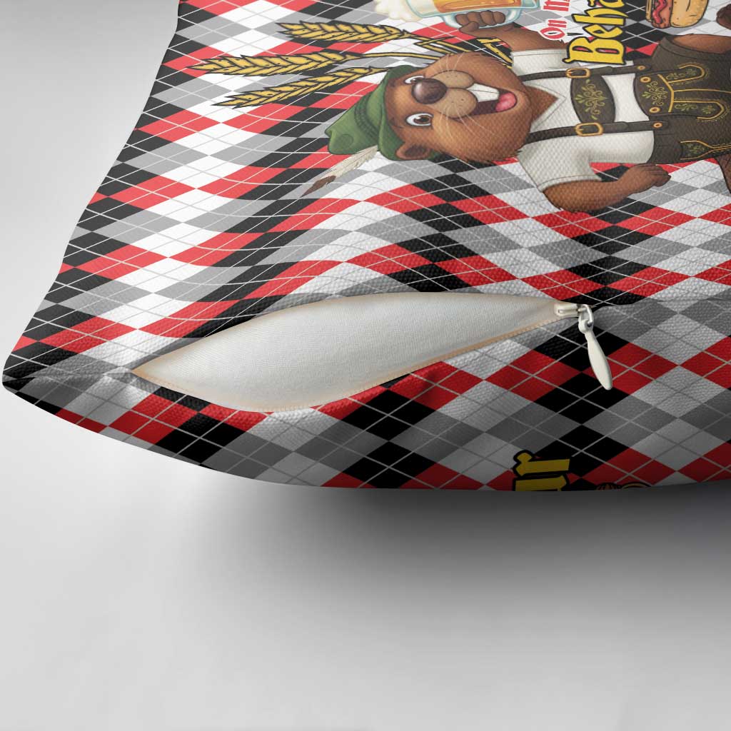 Oktoberfest Beaver Pillow Cover On My Wurst Behaviour - Wonder Print Shop