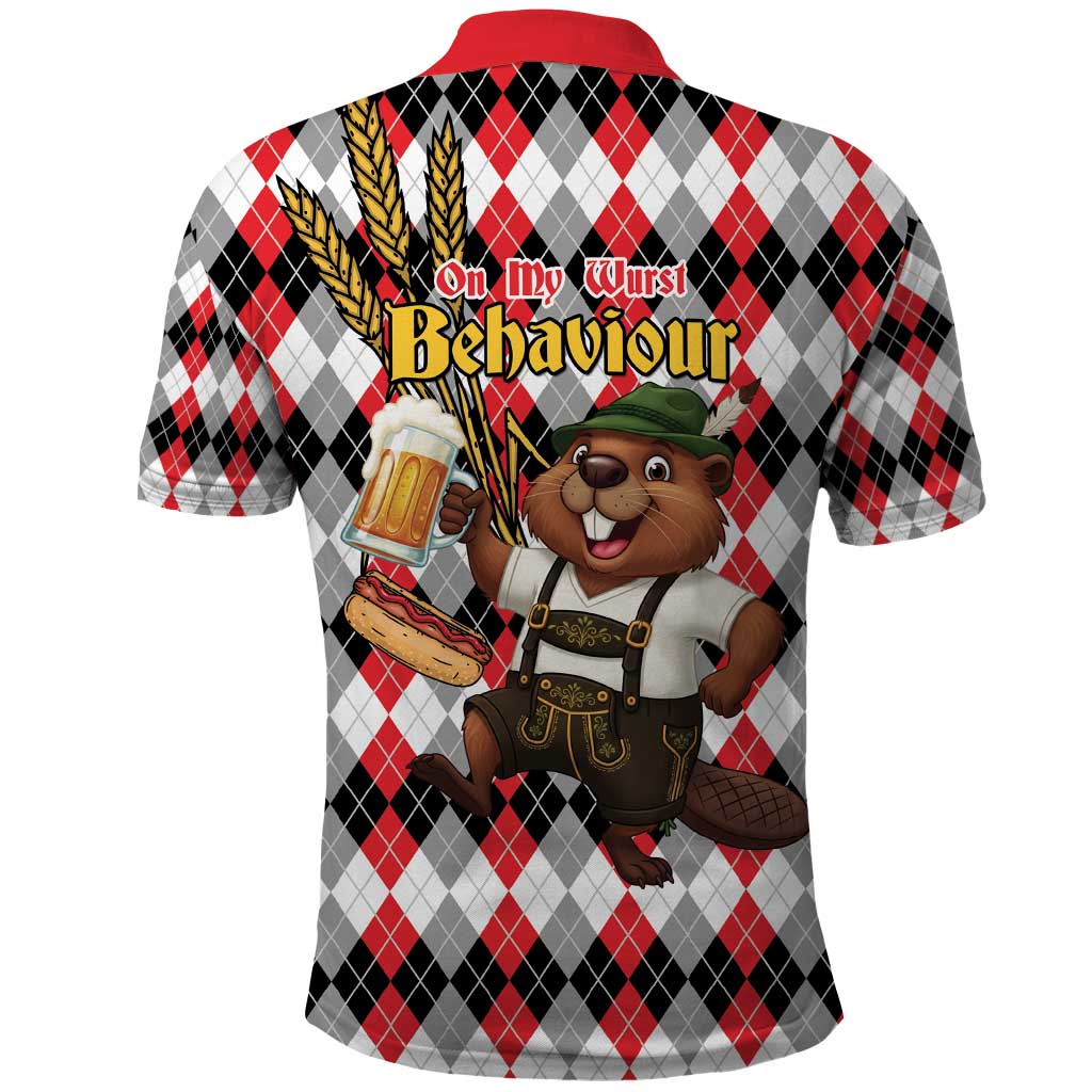 Oktoberfest Beaver Polo Shirt On My Wurst Behaviour - Wonder Print Shop