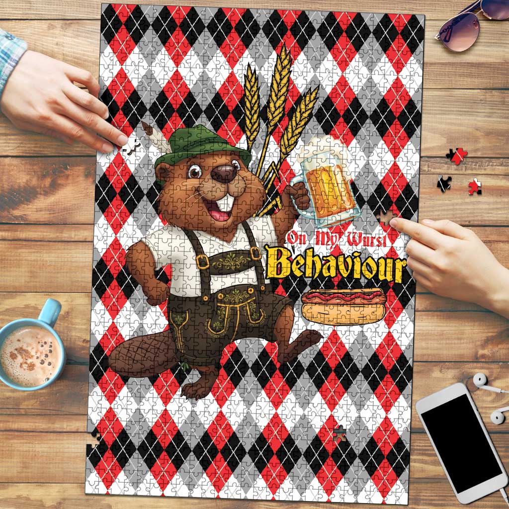 Oktoberfest Beaver Puzzle On My Wurst Behaviour - Wonder Print Shop