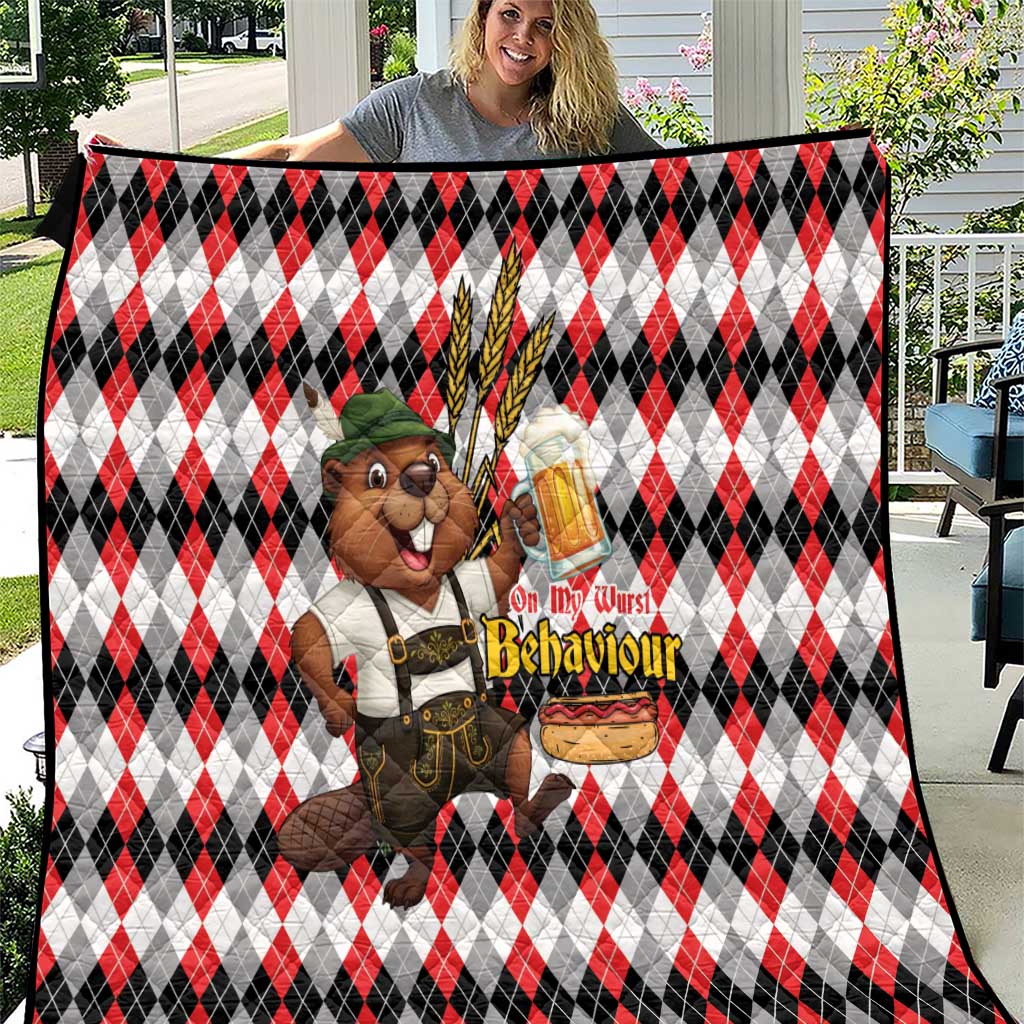 Oktoberfest Beaver Quilt On My Wurst Behaviour - Wonder Print Shop