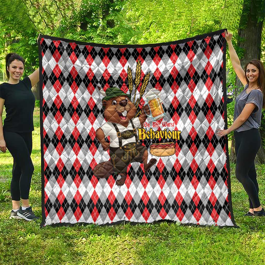 Oktoberfest Beaver Quilt On My Wurst Behaviour - Wonder Print Shop