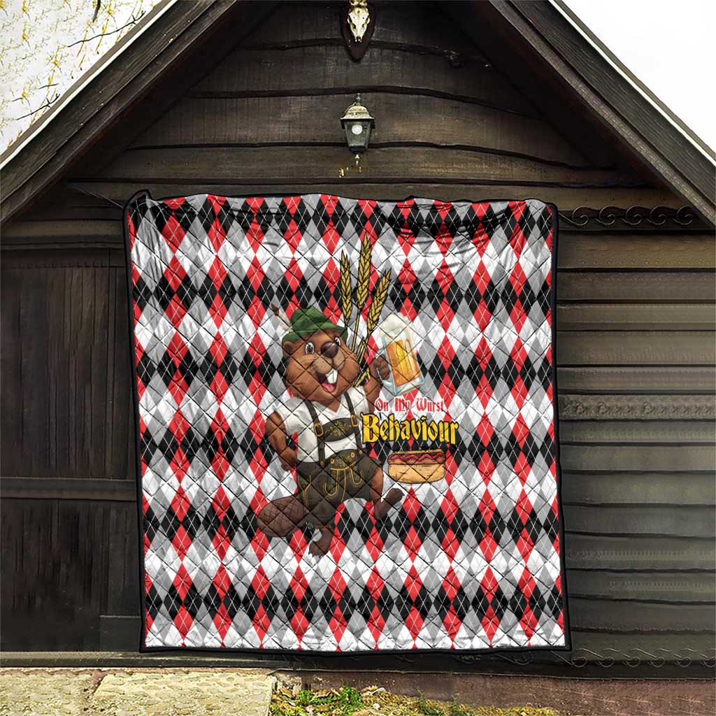 Oktoberfest Beaver Quilt On My Wurst Behaviour - Wonder Print Shop