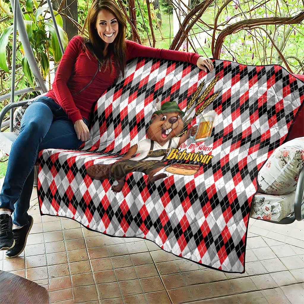 Oktoberfest Beaver Quilt On My Wurst Behaviour - Wonder Print Shop