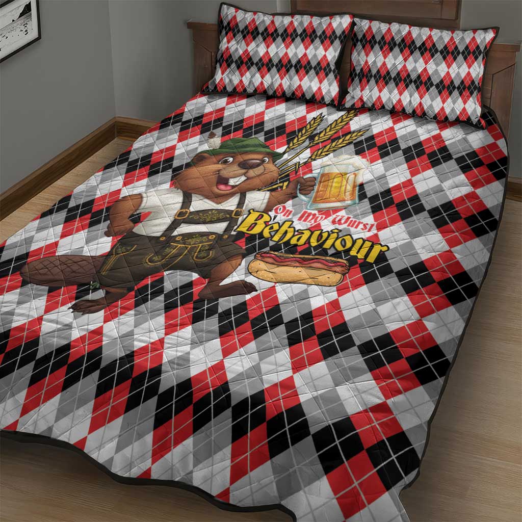 Oktoberfest Beaver Quilt Bed Set On My Wurst Behaviour - Wonder Print Shop