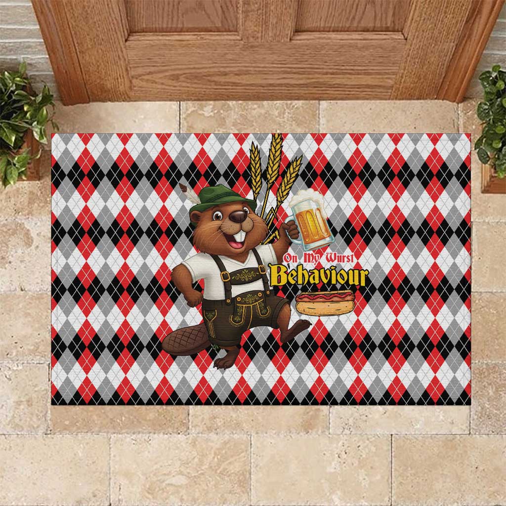Oktoberfest Beaver Rubber Doormat On My Wurst Behaviour - Wonder Print Shop
