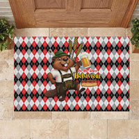 Oktoberfest Beaver Rubber Doormat On My Wurst Behaviour - Wonder Print Shop