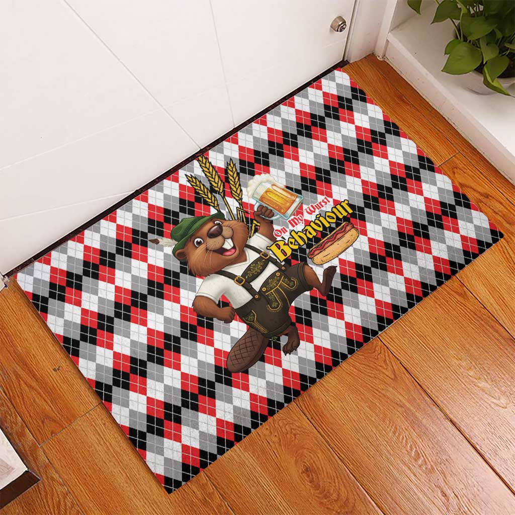 Oktoberfest Beaver Rubber Doormat On My Wurst Behaviour - Wonder Print Shop
