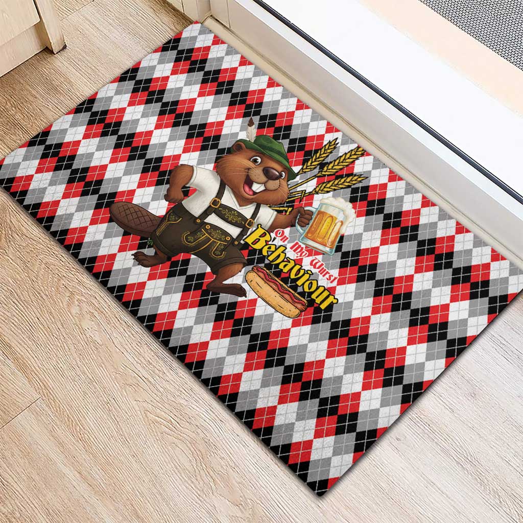 Oktoberfest Beaver Rubber Doormat On My Wurst Behaviour - Wonder Print Shop