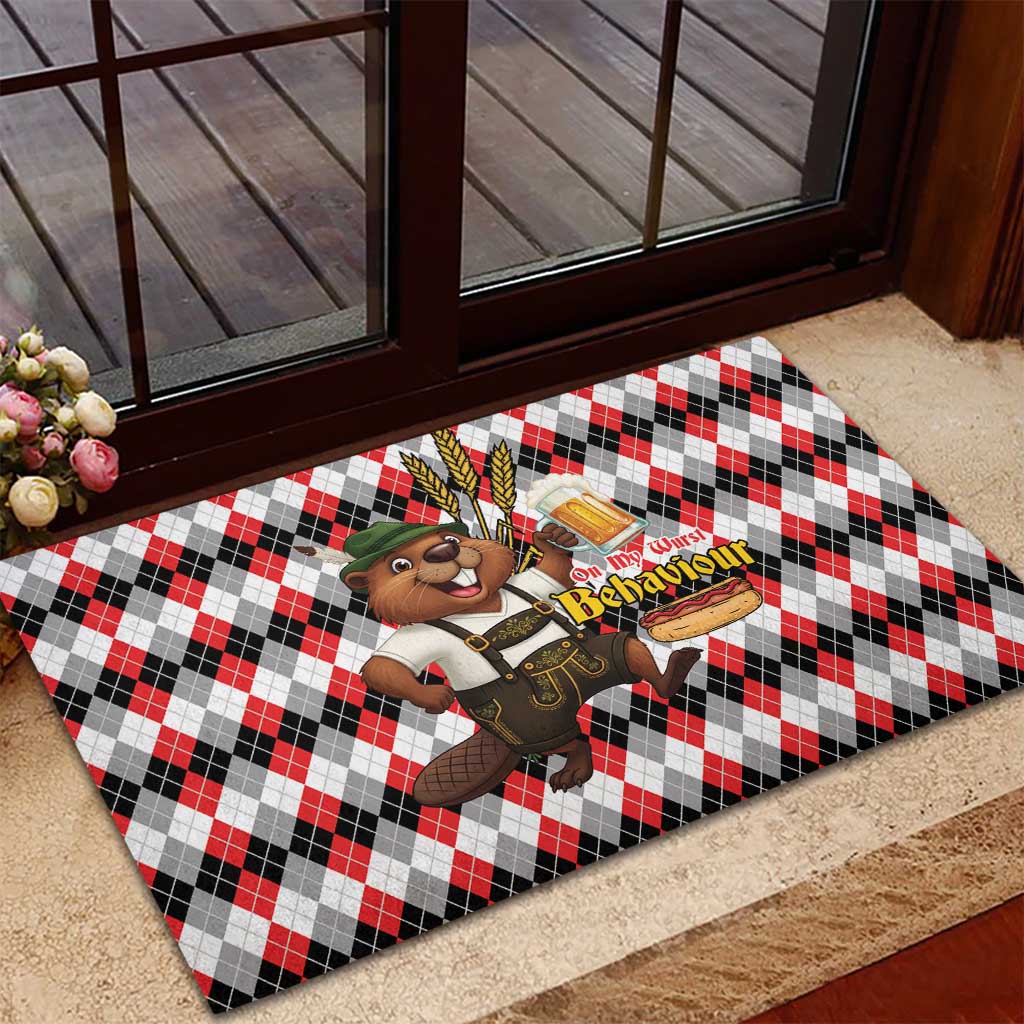 Oktoberfest Beaver Rubber Doormat On My Wurst Behaviour - Wonder Print Shop