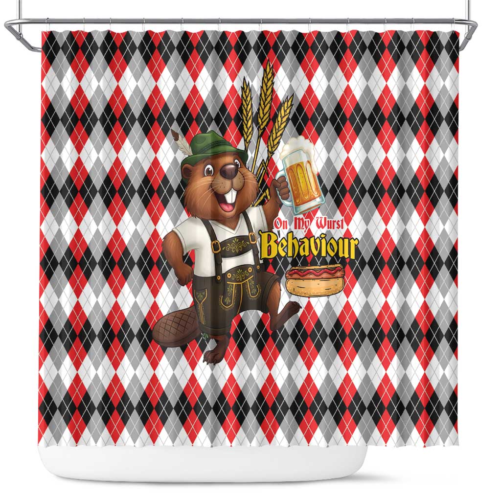 Oktoberfest Beaver Shower Curtain On My Wurst Behaviour - Wonder Print Shop