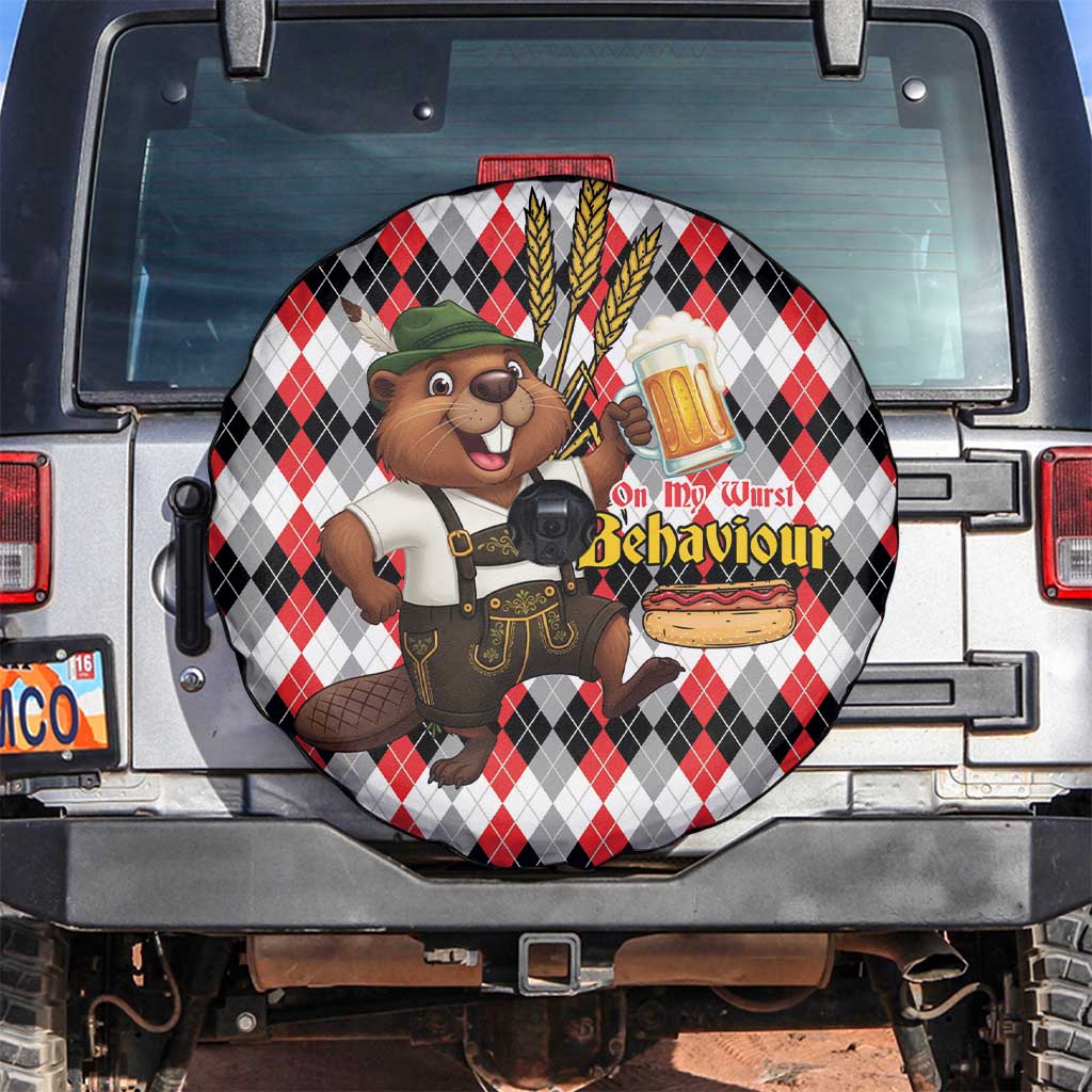 Oktoberfest Beaver Spare Tire Cover On My Wurst Behaviour - Wonder Print Shop