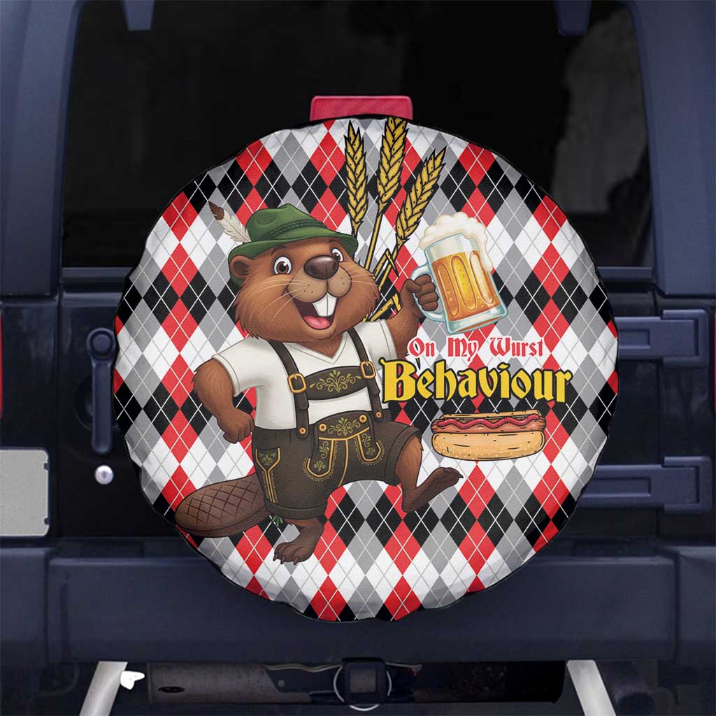 Oktoberfest Beaver Spare Tire Cover On My Wurst Behaviour - Wonder Print Shop