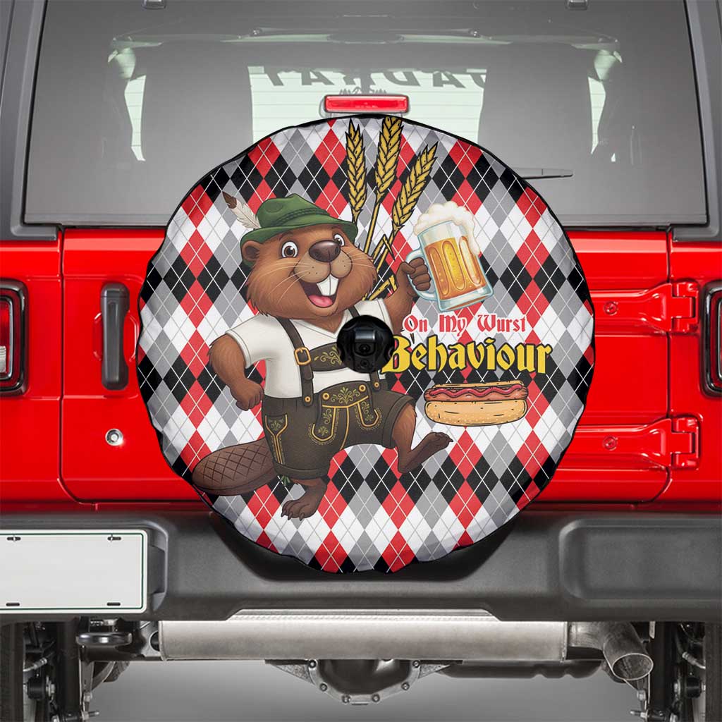 Oktoberfest Beaver Spare Tire Cover On My Wurst Behaviour - Wonder Print Shop