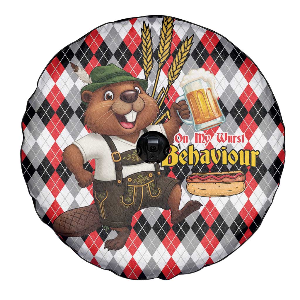 Oktoberfest Beaver Spare Tire Cover On My Wurst Behaviour - Wonder Print Shop