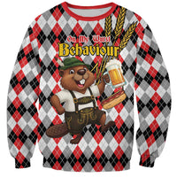 Oktoberfest Beaver Sweatshirt On My Wurst Behaviour - Wonder Print Shop