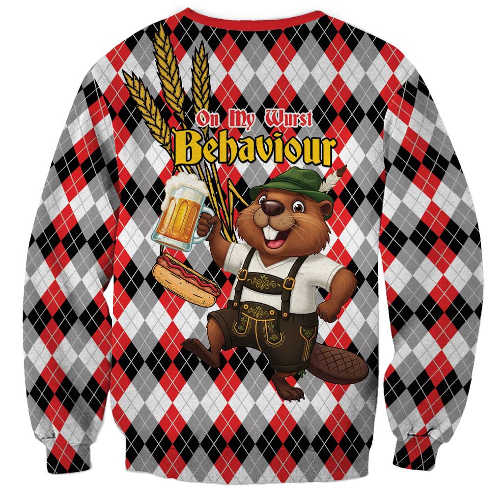Oktoberfest Beaver Sweatshirt On My Wurst Behaviour - Wonder Print Shop