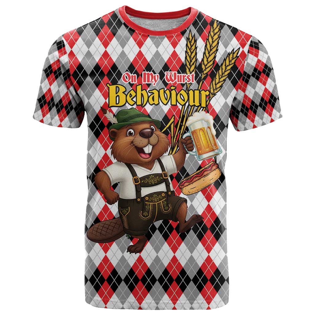 Oktoberfest Beaver T Shirt On My Wurst Behaviour - Wonder Print Shop