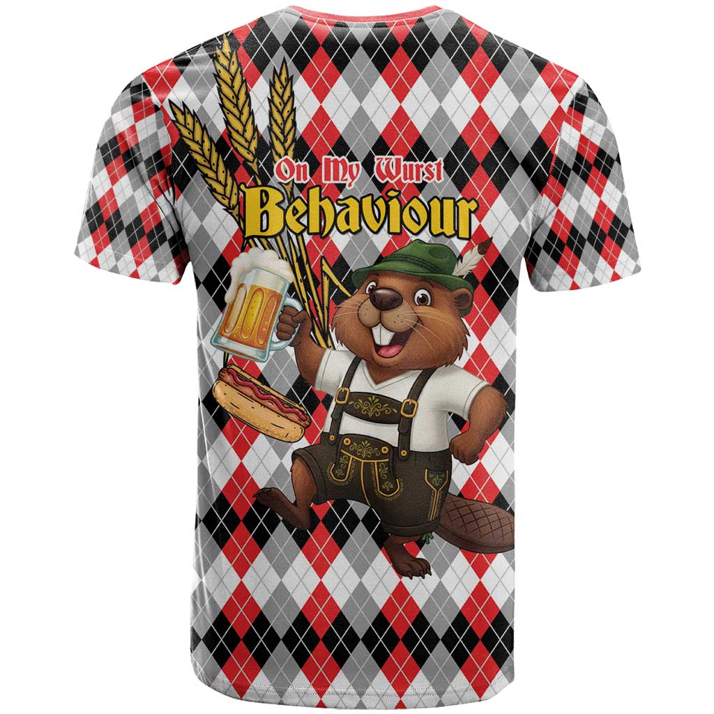 Oktoberfest Beaver T Shirt On My Wurst Behaviour - Wonder Print Shop