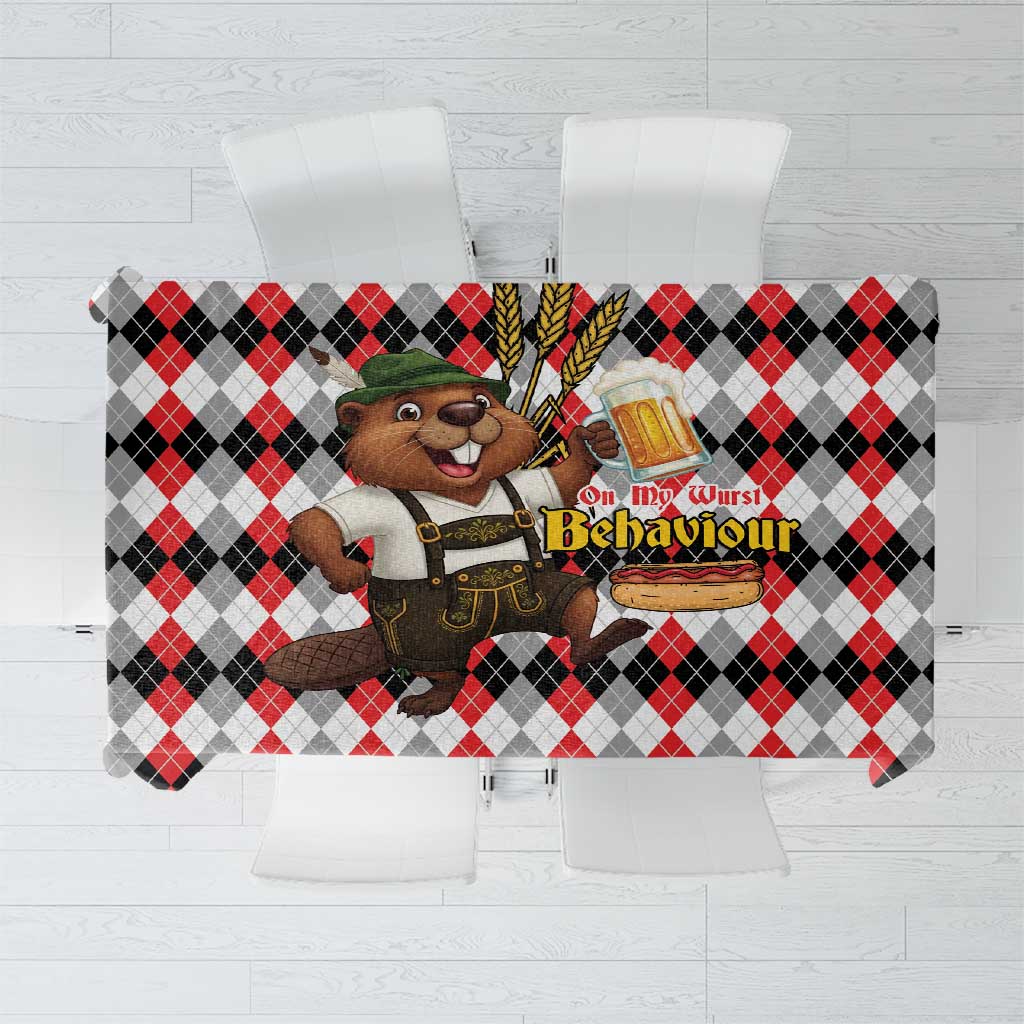 Oktoberfest Beaver Tablecloth On My Wurst Behaviour - Wonder Print Shop