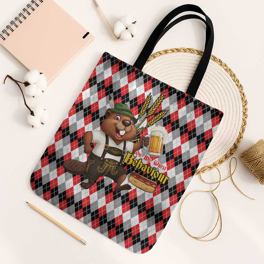 Oktoberfest Beaver Tote Bag On My Wurst Behaviour - Wonder Print Shop