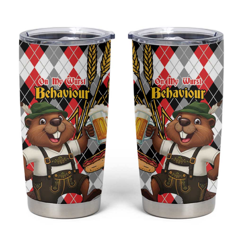 Oktoberfest Beaver Tumbler Cup On My Wurst Behaviour - Wonder Print Shop