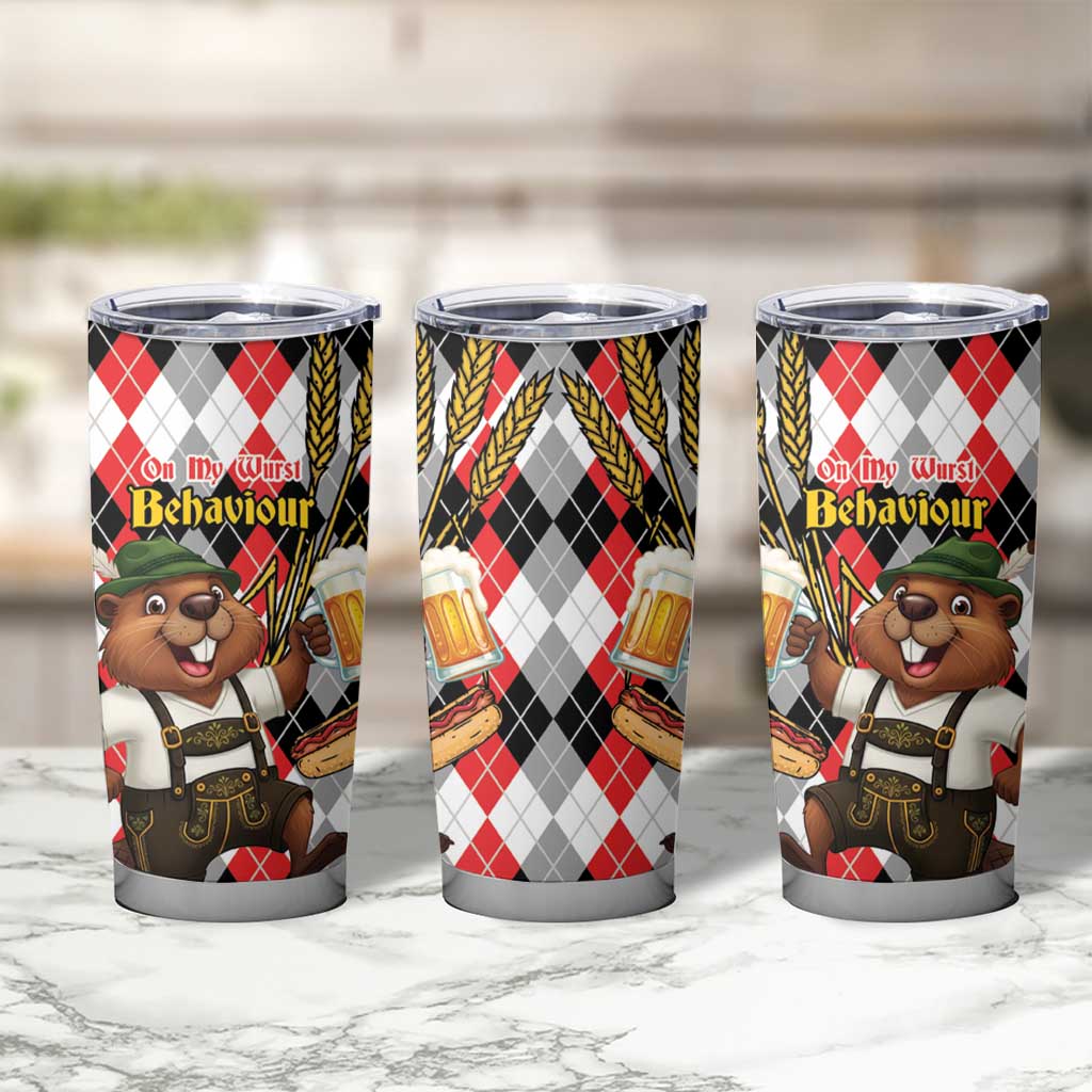 Oktoberfest Beaver Tumbler Cup On My Wurst Behaviour - Wonder Print Shop