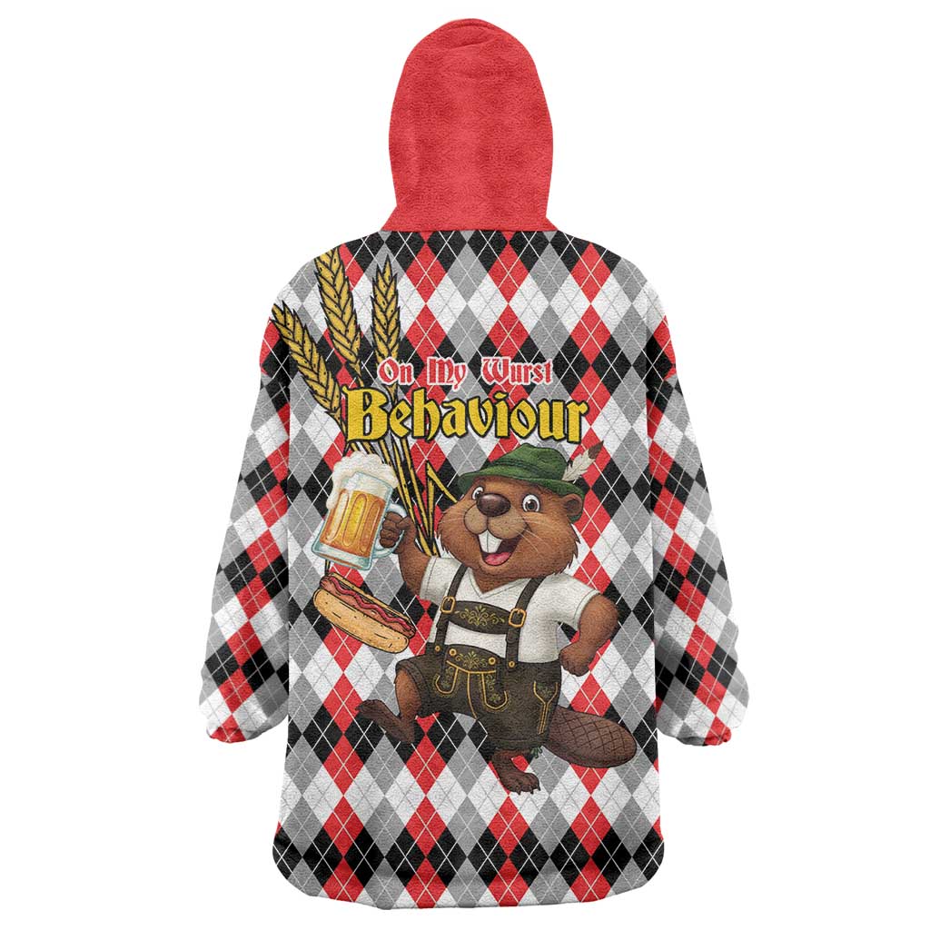 Oktoberfest Beaver Wearable Blanket Hoodie On My Wurst Behaviour - Wonder Print Shop