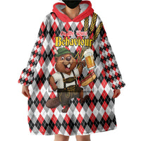 Oktoberfest Beaver Wearable Blanket Hoodie On My Wurst Behaviour - Wonder Print Shop