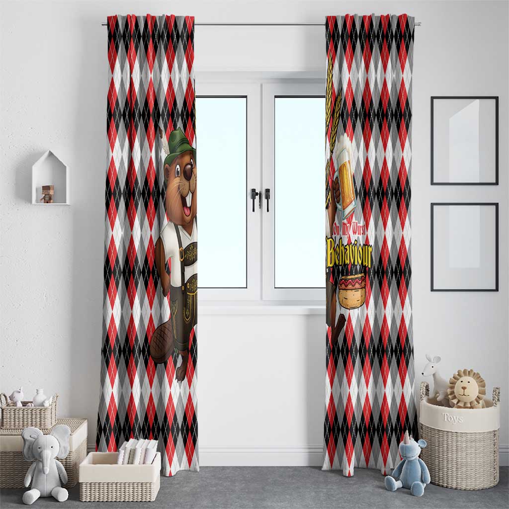 Oktoberfest Beaver Window Curtain On My Wurst Behaviour - Wonder Print Shop