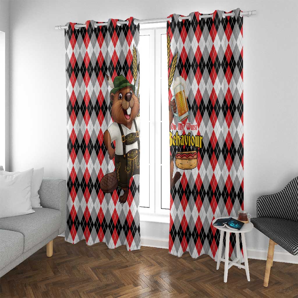 Oktoberfest Beaver Window Curtain On My Wurst Behaviour - Wonder Print Shop