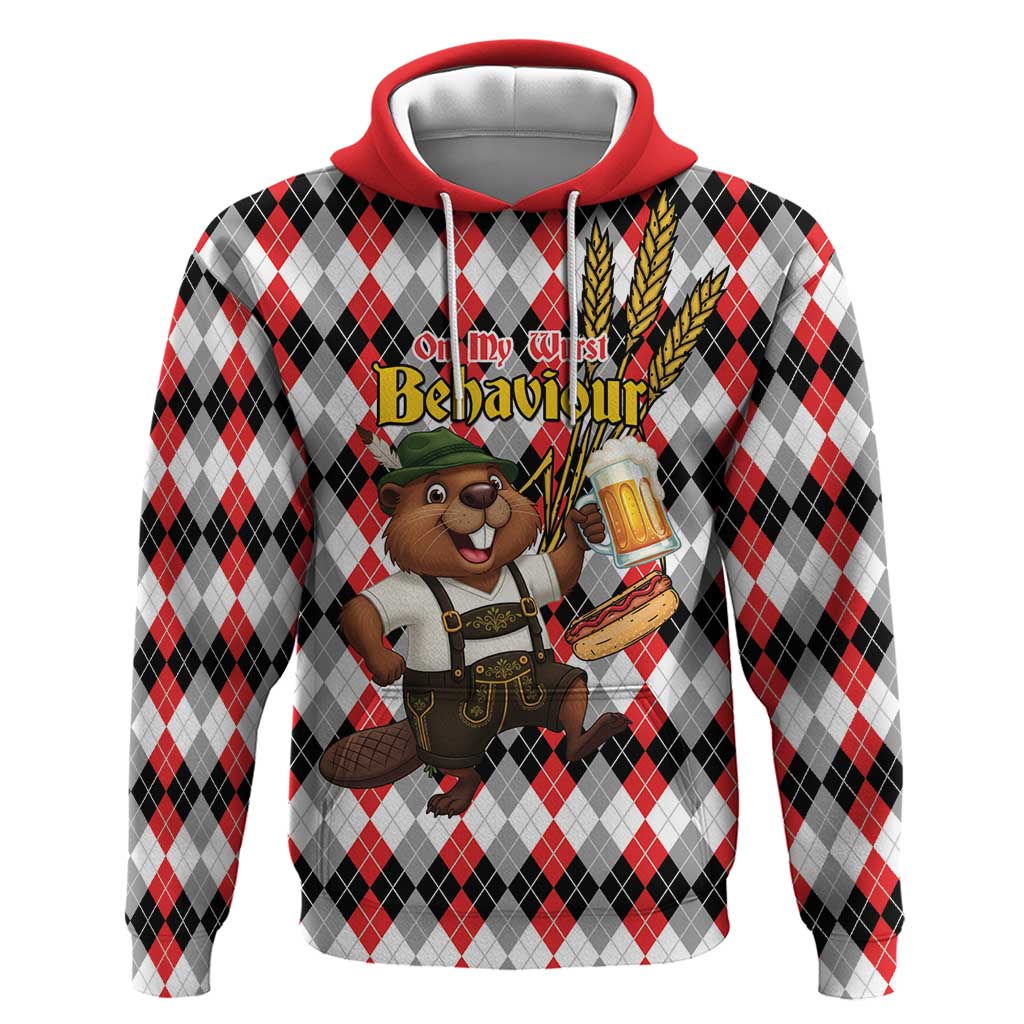 Oktoberfest Beaver Zip Hoodie On My Wurst Behaviour - Wonder Print Shop