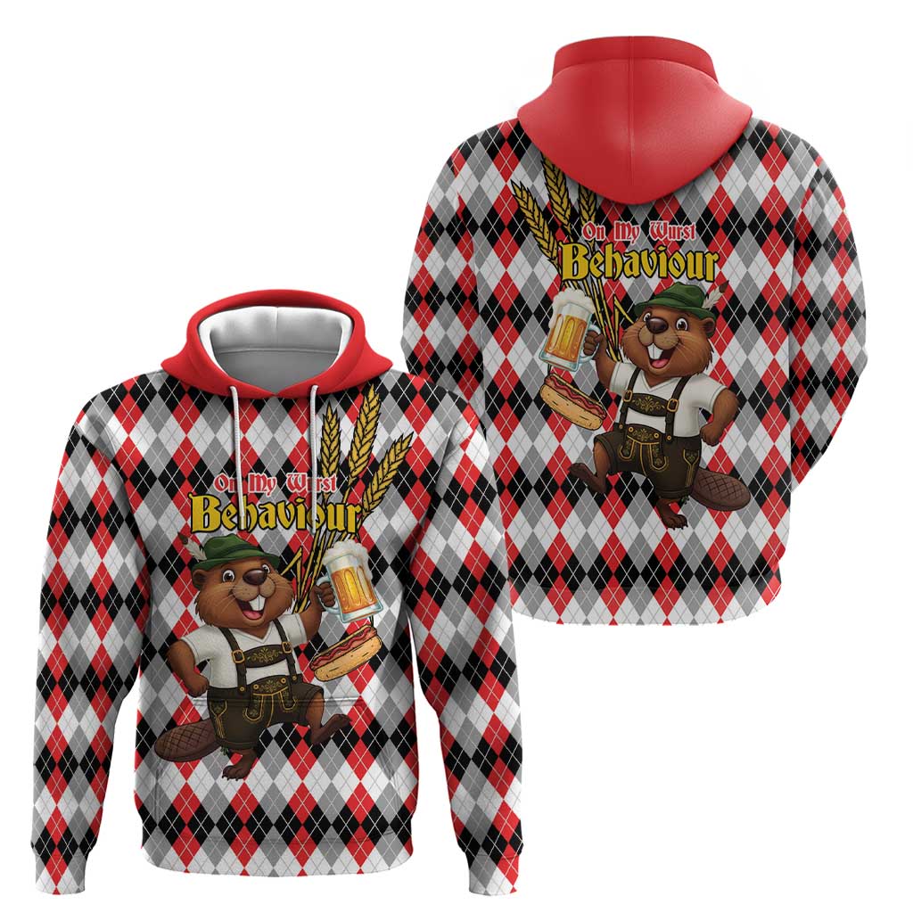 Oktoberfest Beaver Zip Hoodie On My Wurst Behaviour - Wonder Print Shop