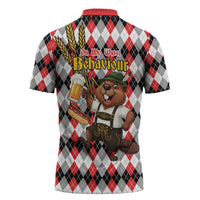 Oktoberfest Beaver Zipper Polo Shirt On My Wurst Behaviour - Wonder Print Shop