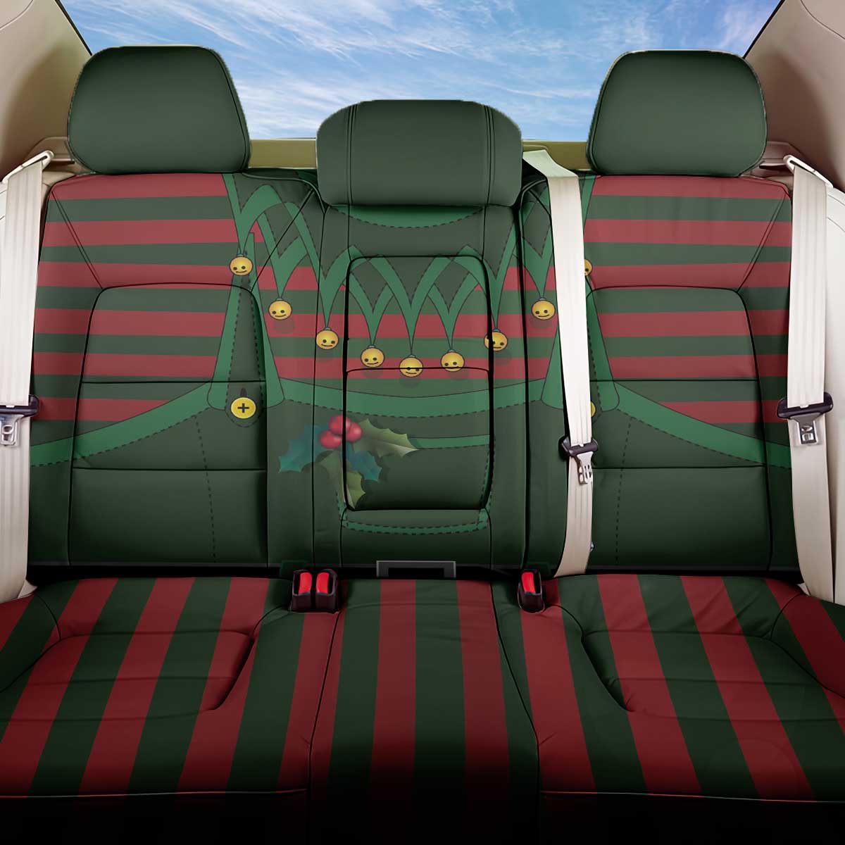 Christmas Elf Costume Back Car Seat Cover Santa’s Little Helper Outfit - Wonder Print Shop