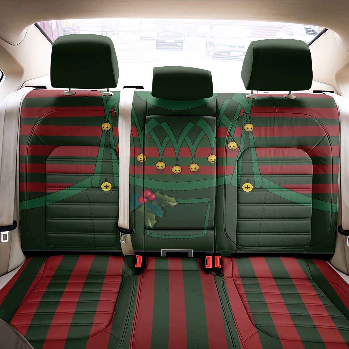 Christmas Elf Costume Back Car Seat Cover Santa’s Little Helper Outfit - Wonder Print Shop