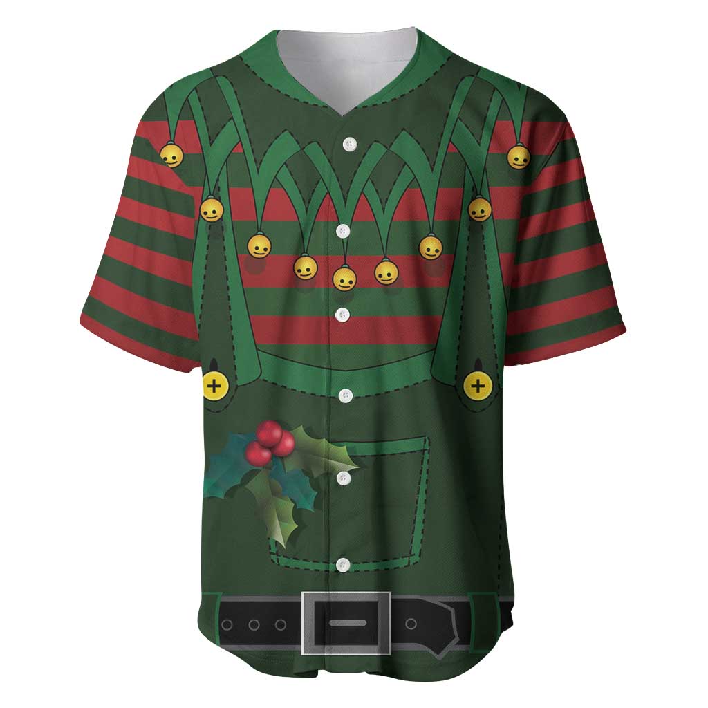 Christmas Elf Costume Baseball Jersey Santa’s Little Helper Outfit - Wonder Print Shop