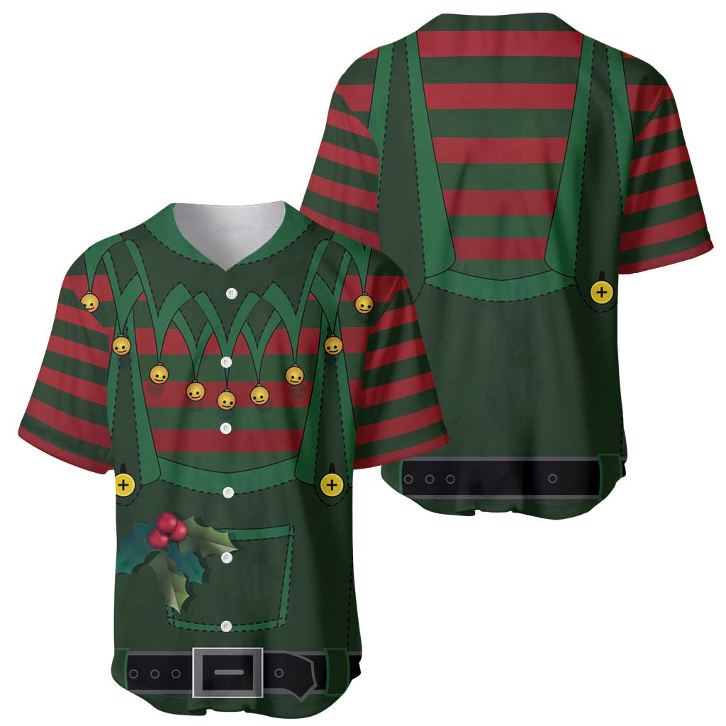 Christmas Elf Costume Baseball Jersey Santa’s Little Helper Outfit - Wonder Print Shop