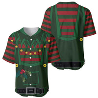 Christmas Elf Costume Baseball Jersey Santa’s Little Helper Outfit - Wonder Print Shop